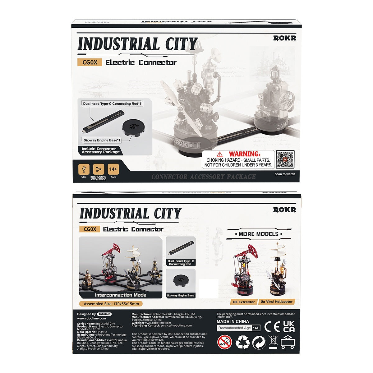ROKR Electric Connector CG0X - front and back packaging