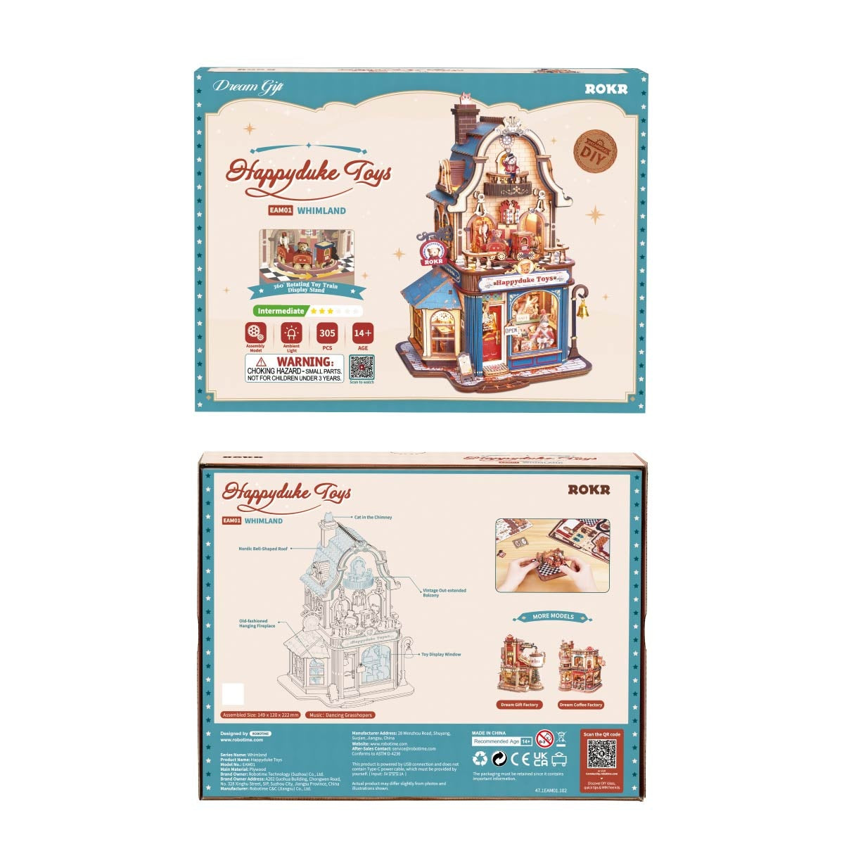ROKR Happyduke Toys EAM01 - front and back packaging