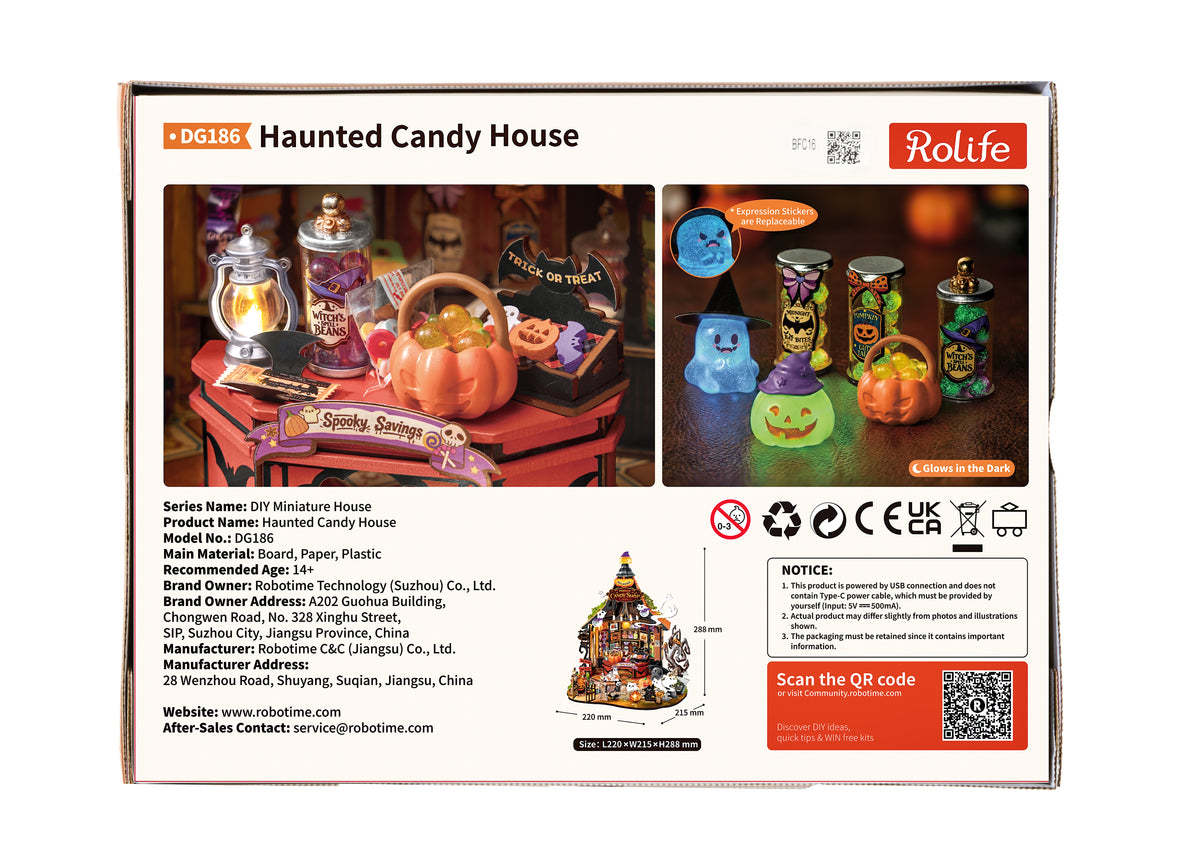Rolife Haunted Candy House DG186 - back packaging