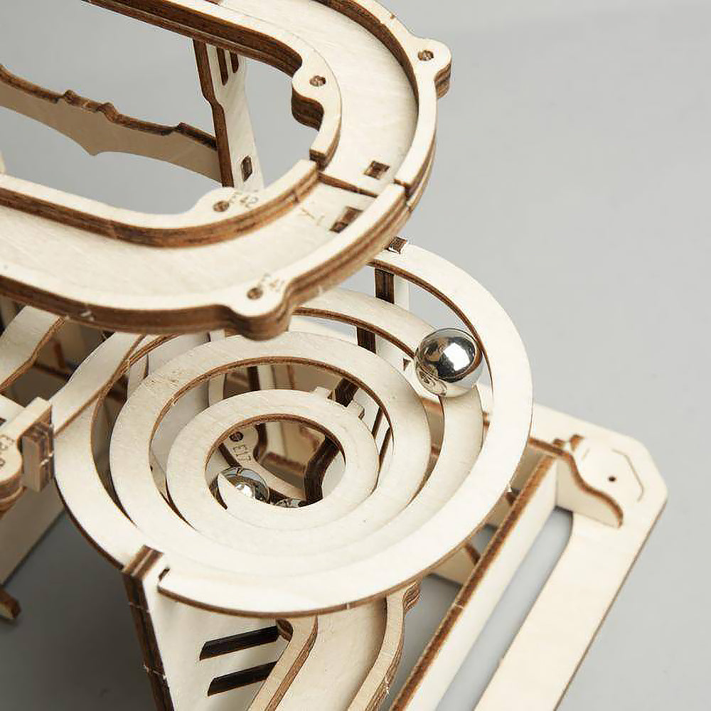 Robotime 3D DIY Wooden Puzzle Mechanical Gear Drive Marble Parkour Run Set LG501