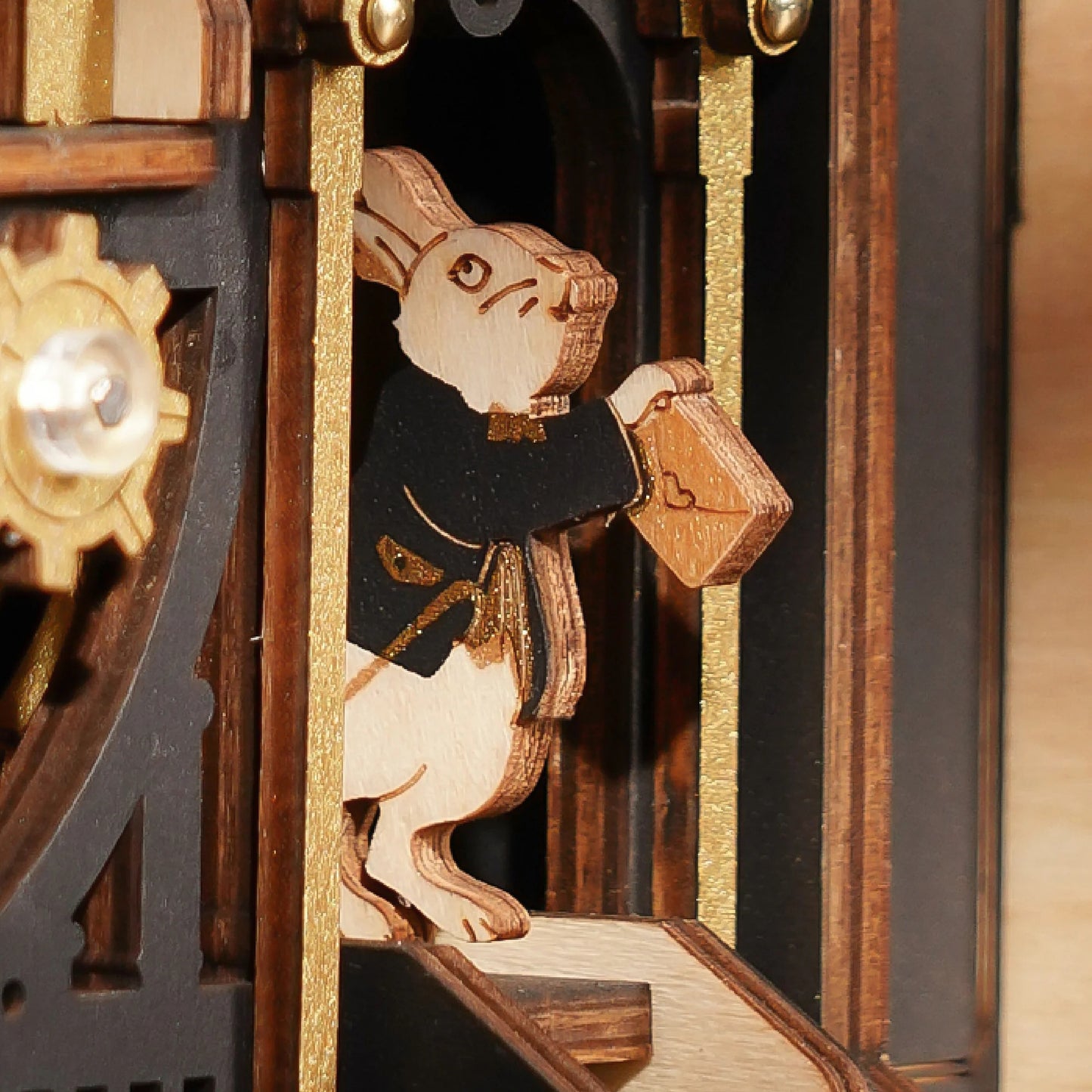 ROKR Mechanical Typewriter LK703B rabbit decorative detail on the side of the model