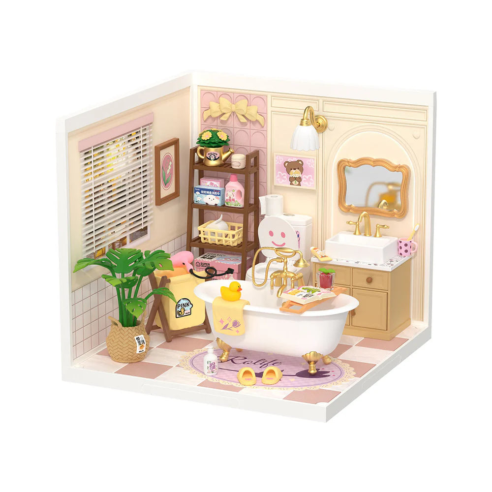 Robotime Rolife Pop Bubble Bathroom Plastic DIY Miniature House DW014B