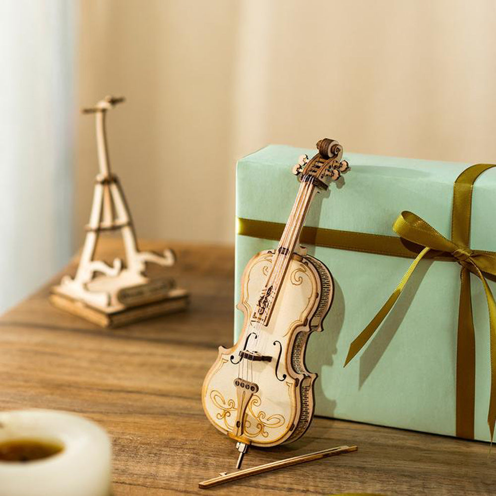 Robotime Rolife Cello TG411 DIY 3D Wooden Puzzle Model Kit Toy Gift TG411