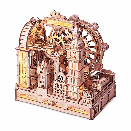 ROKR Marble Travel • London Marble Run Wooden 3D Puzzle - EGB01 | Mechanical Model Kit with Iconic Landmarks