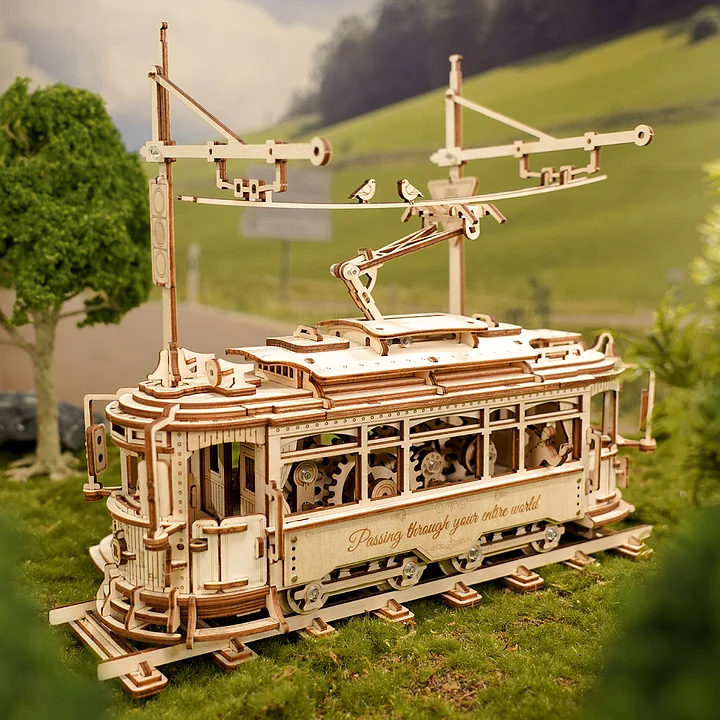 Robotime Rolife ROKR Classic City Tram 3D Wooden Puzzle LK801
