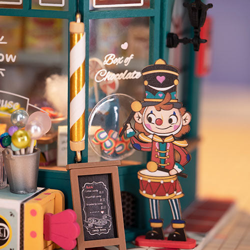 Robotime Rolife Rainbow Candy House DIY Miniature House LED Light Cute Fairy Tale Atmosphere DG158