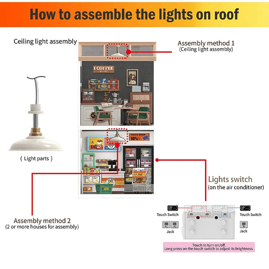 Robotime Super Store Roof (D) DWP10 DIY building multiple roof shapes