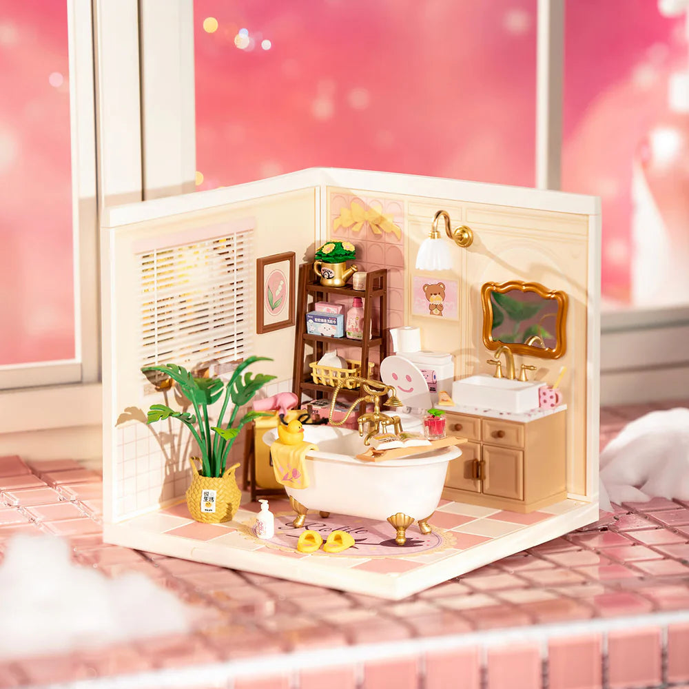 Robotime Rolife Pop Bubble Bathroom Plastic DIY Miniature House DW014B