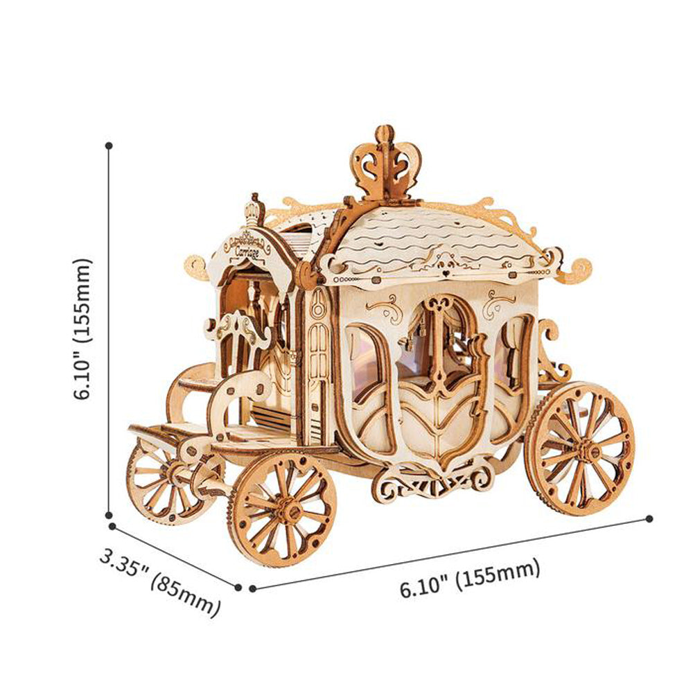 Robotime Classic Carriage Modern DIY 3D Wooden Puzzle Model Kit Toy TG506