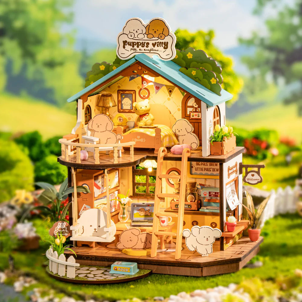 Robotime Rolife Puppy's Cozy Villa DIY Miniature House DG169