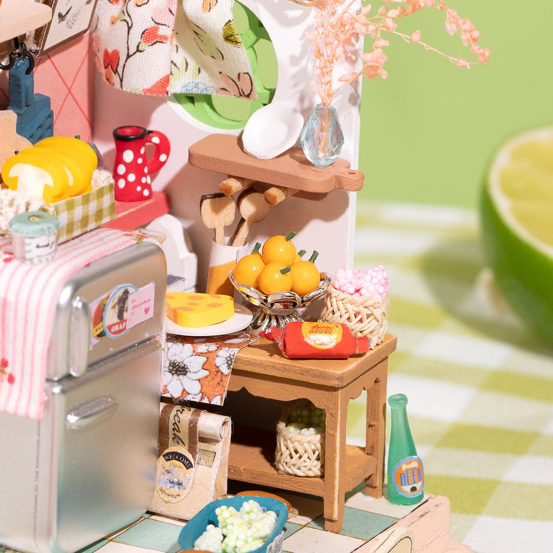 Robotime 3D DIY Wooden Puzzle Taste Life Kitchen DIY Miniature Dollhouse DS015