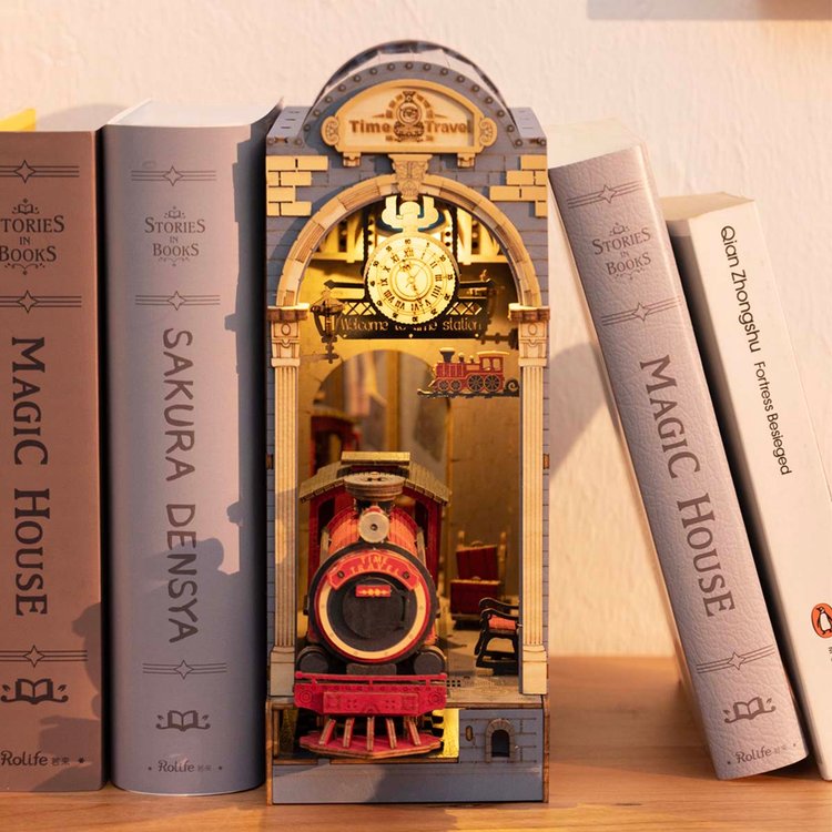 Robotime Rolife Time Travel 3D Wooden DIY Miniature House Book Nook TGB04