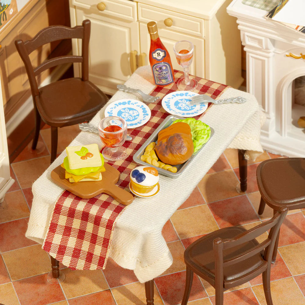 Robotime Rolife Warm Dining Room Plastic DIY Miniature House DW015B