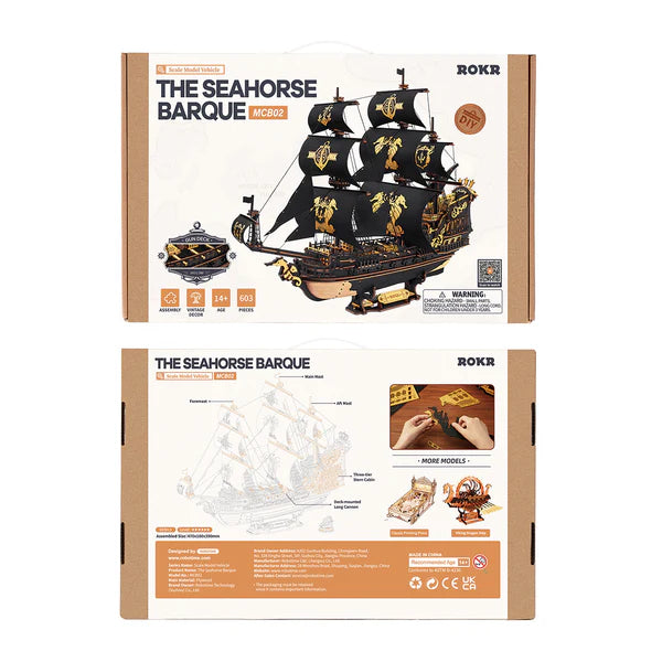 The Seahorse Barque (MCB02) | Gothic Pirate Ship Display