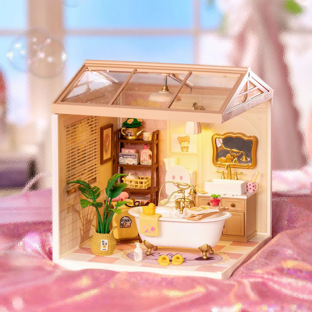 Robotime Rolife Pop Bubble Bathroom Plastic DIY Miniature House DW014B