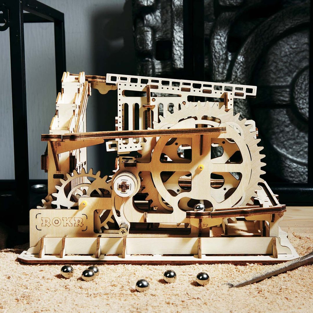 Robotime 3D DIY Wooden Puzzle Marble Squad Trapdoors Marble Run LG502