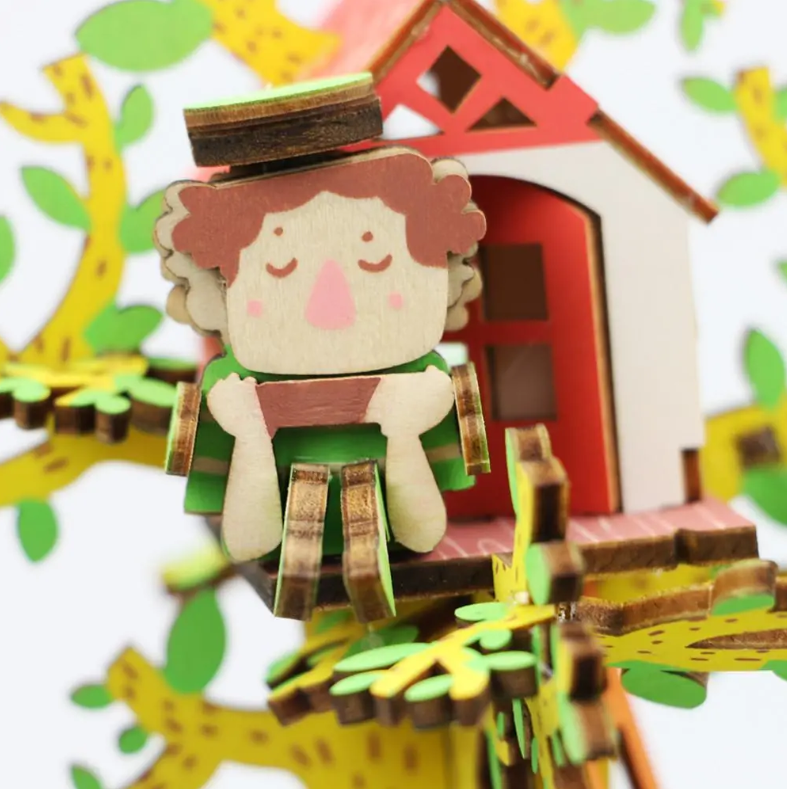 Robotime 3D DIY Wooden Puzzle Tree House DIY Music Box AM408