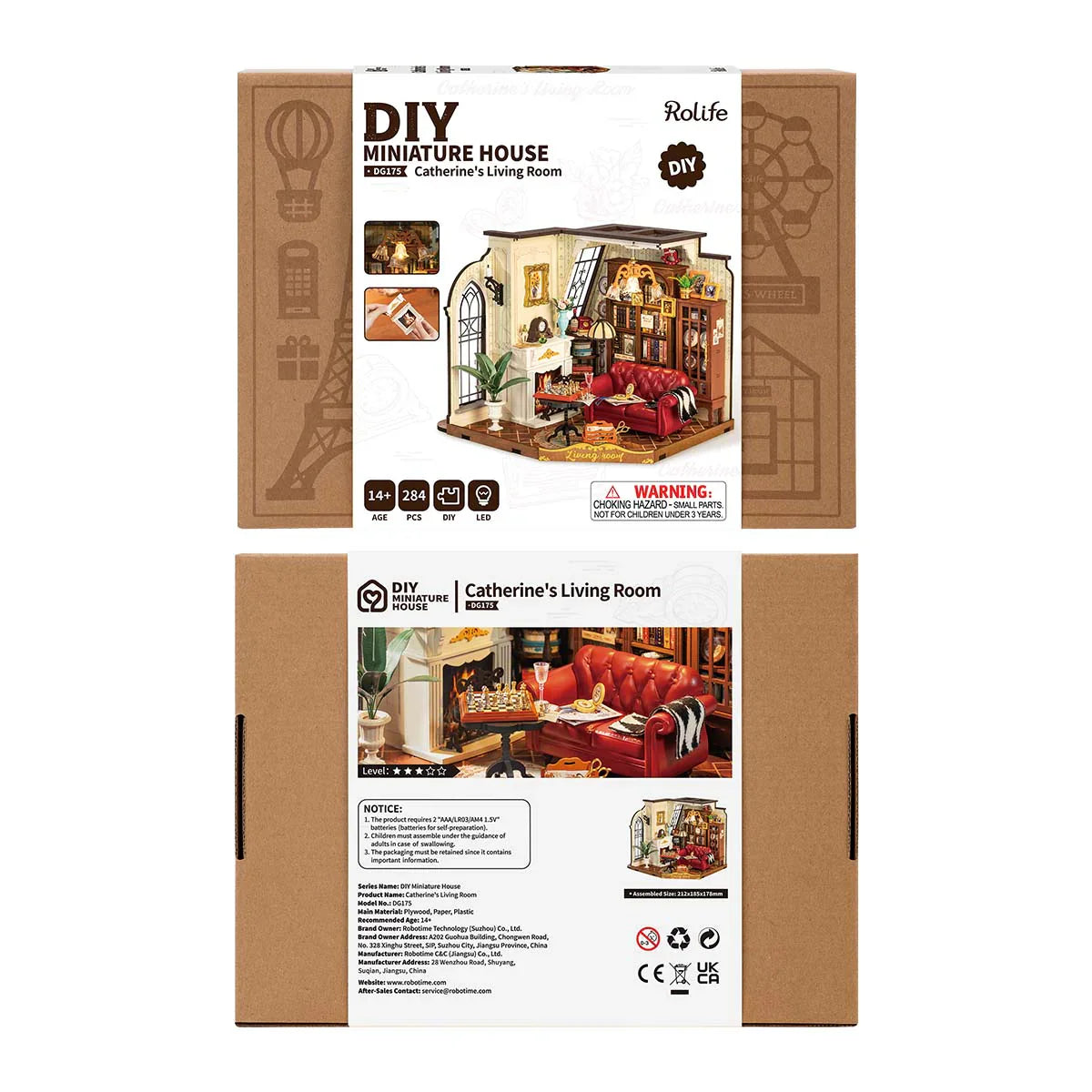 Rolife Catherine’s Living Room DIY Miniature House Kit (DG175) | 1:18 Scale
