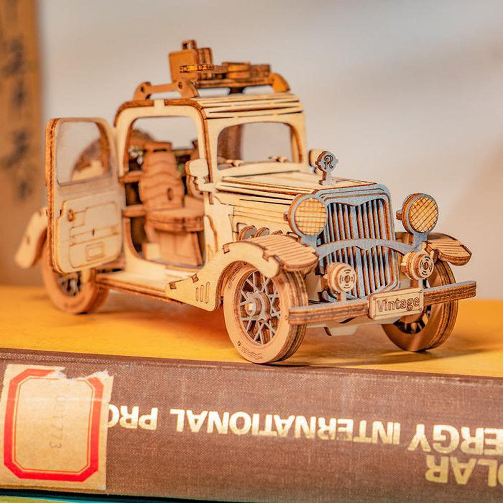 Robotime Retro Vintage Car DIY 3D Wooden Puzzle Model Kit Toy TG504