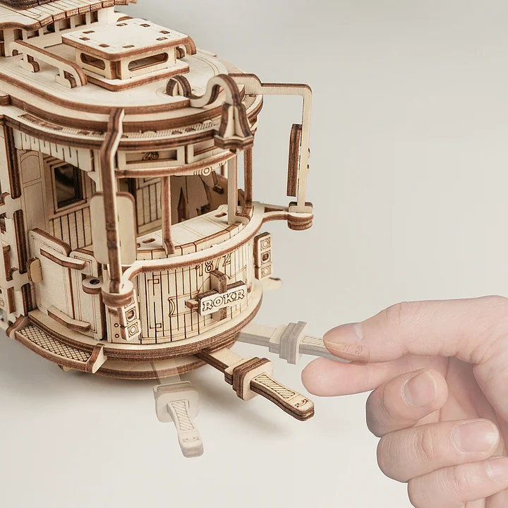 Robotime Rolife ROKR Classic City Tram 3D Wooden Puzzle LK801
