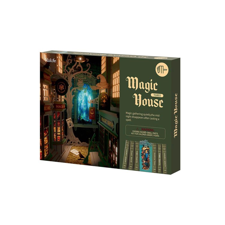Robotime Rolife Magic House 3D Wooden DIY Miniature House Book Nook TGB03