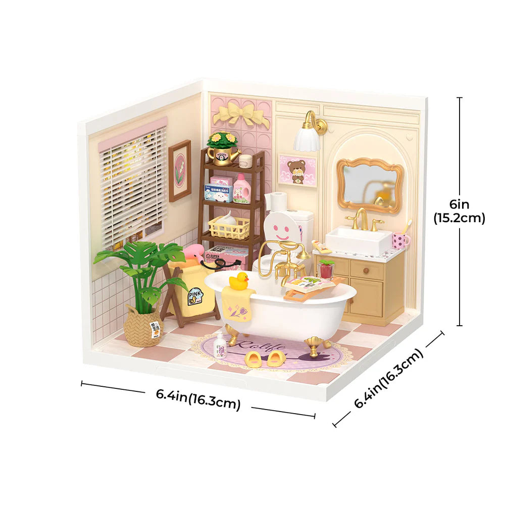 Robotime Rolife Pop Bubble Bathroom Plastic DIY Miniature House DW014B