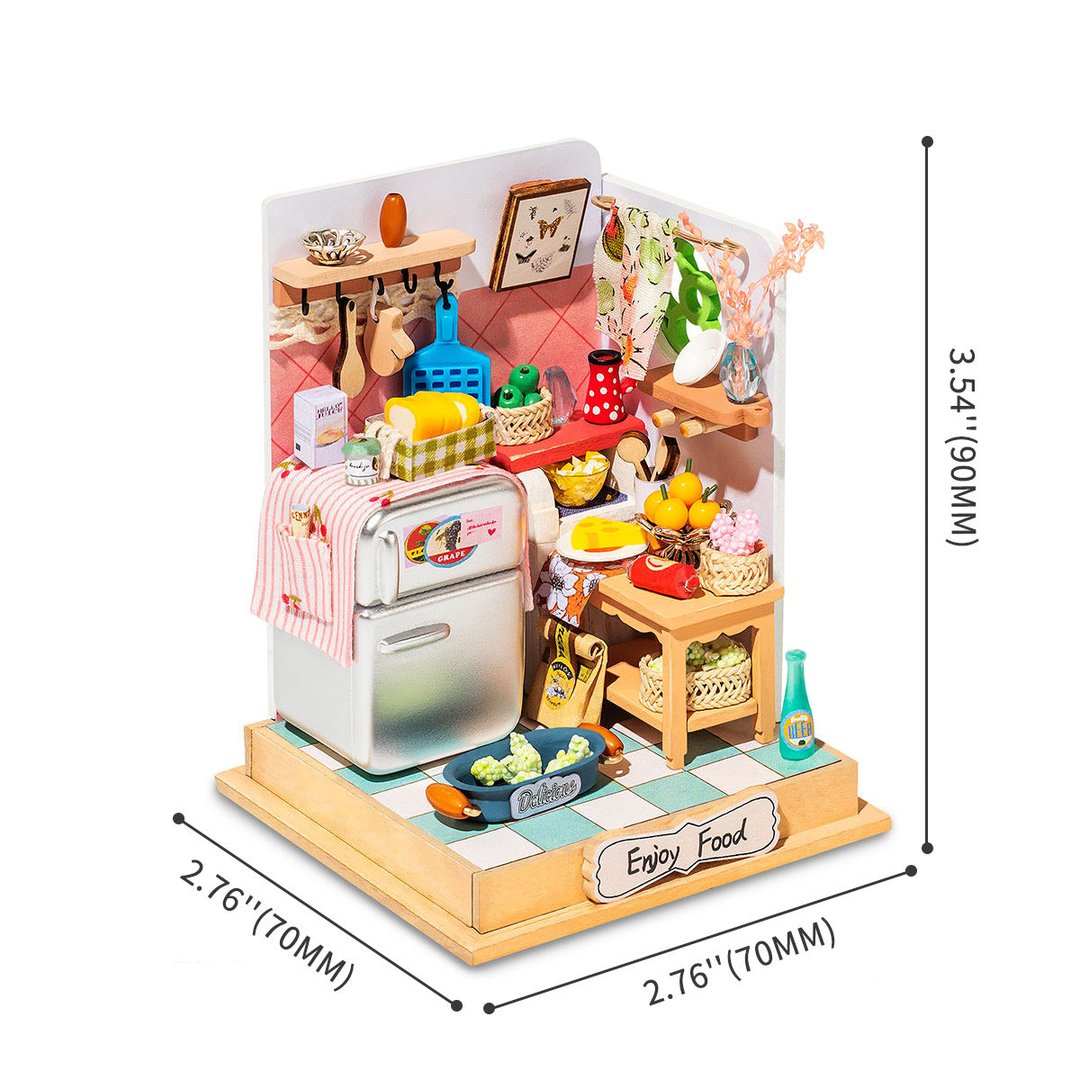 Robotime 3D DIY Wooden Puzzle Taste Life Kitchen DIY Miniature Dollhouse DS015