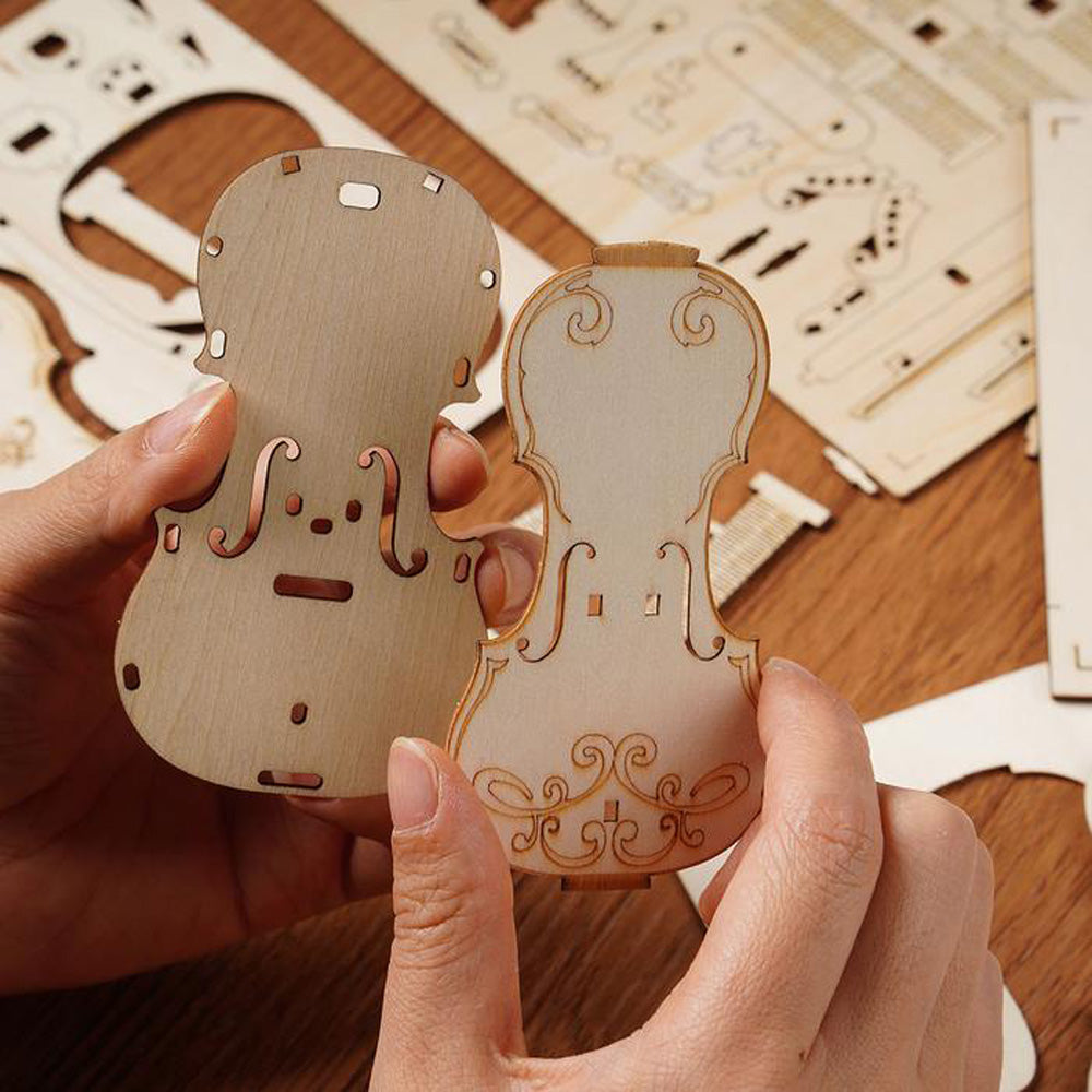 Robotime Rolife Cello TG411 DIY 3D Wooden Puzzle Model Kit Toy Gift TG411