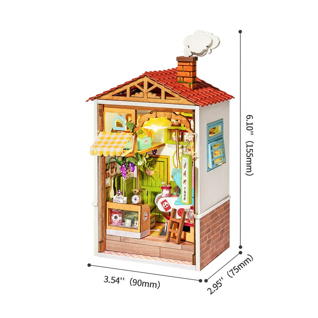 Robotime 3D DIY Wooden Puzzle Sweet Jam Shop DIY Miniature Dollhouse Kit DS010