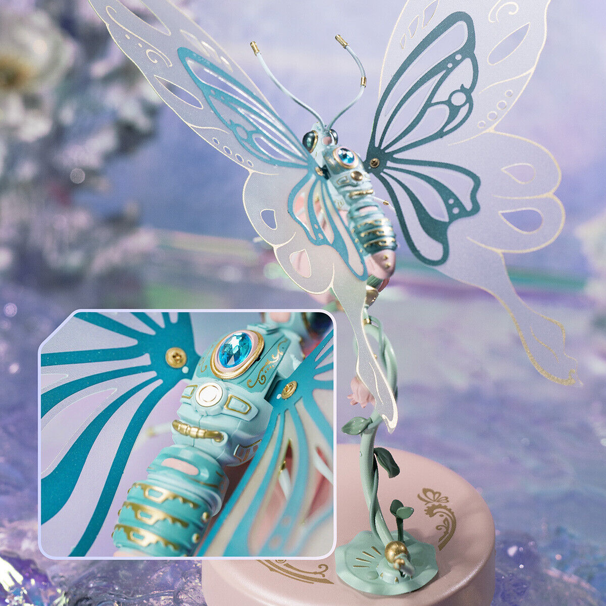 Robotime Butterfly DIY Mechanical 3D Puzzle MI05P PINK