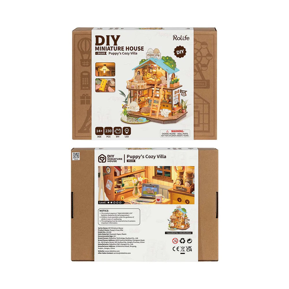 Robotime Rolife Puppy's Cozy Villa DIY Miniature House DG169