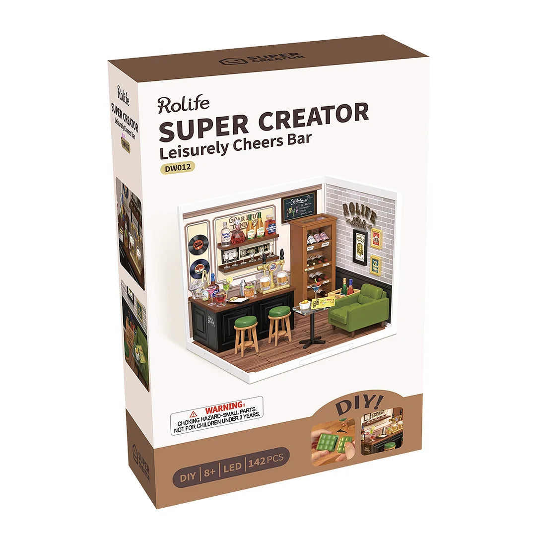 Rolife Super Creator Leisurely Cheers Bar DIY Miniature House (DW012) | 1:24 Scale
