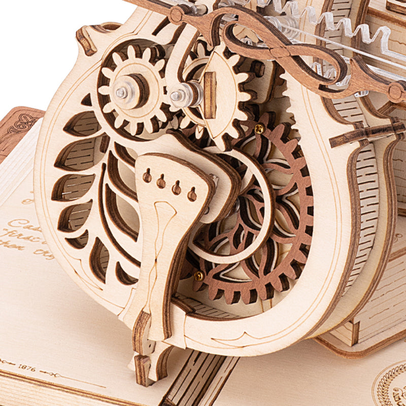 Robotime ROKR Magic Cello Mechanical Music Box 3D Wooden Puzzle Magical Mystery Funny Toy for Kids Child AMK63