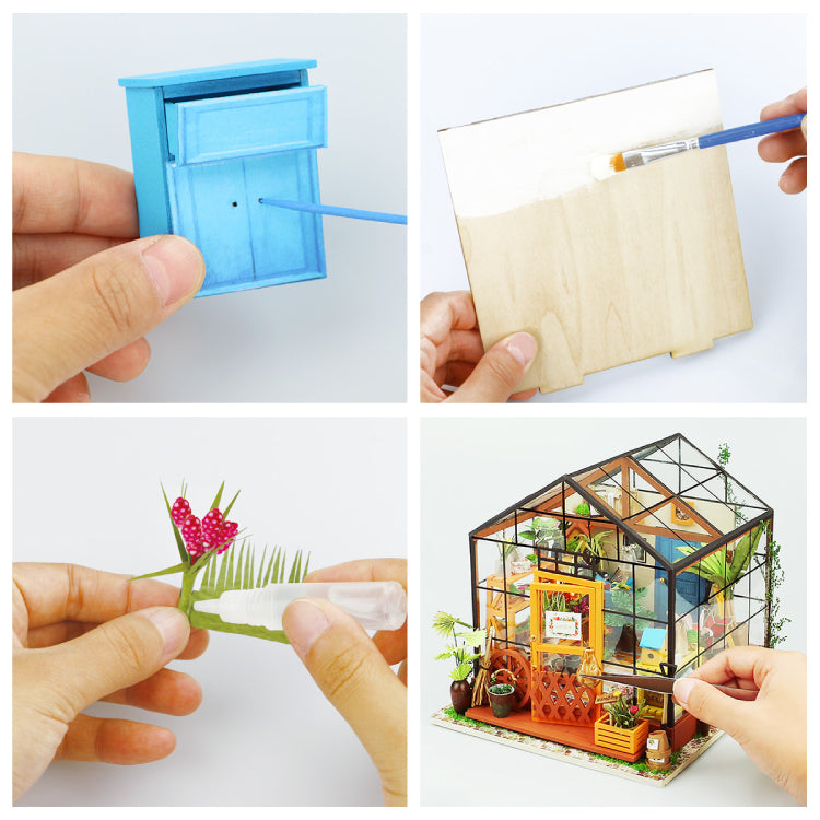 Robotime 1:24 DIY Mini Dollhouse Miniature Kit Model Cathy's Flower House DG104