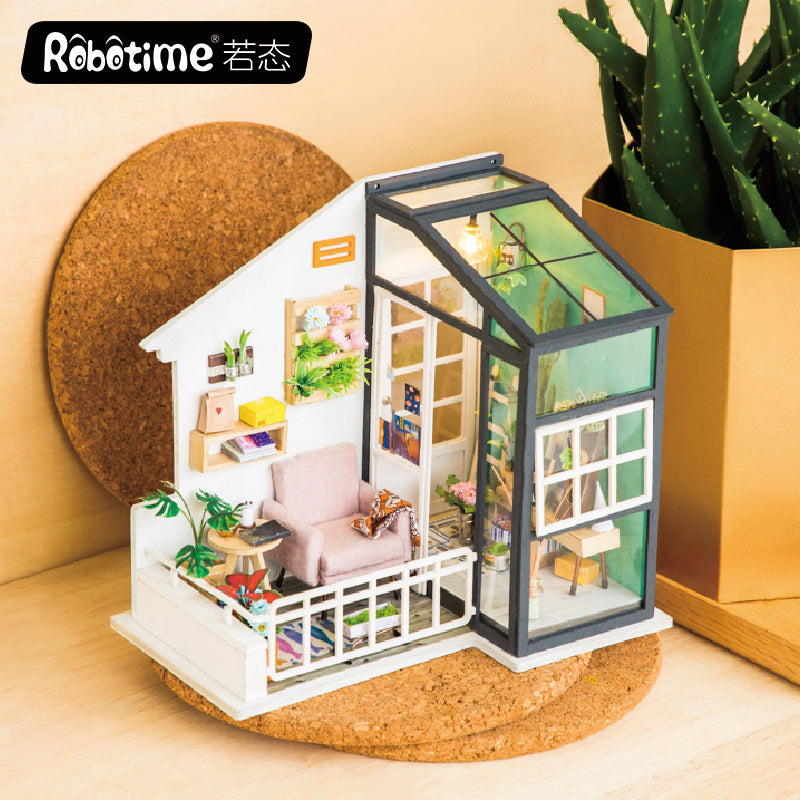 Robotime 1:24 DIY Miniature Mini Dollhouse Home Decor Balcony Day Dreaming DGM05