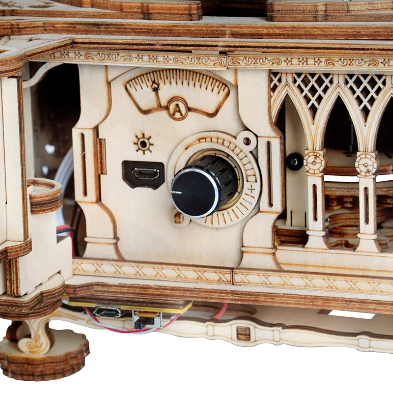 Robotime ROKR Classic Gramophone (Electric Version) Mechanical Models 3D Wooden Puzzle Funny Toy for Kids LKB01