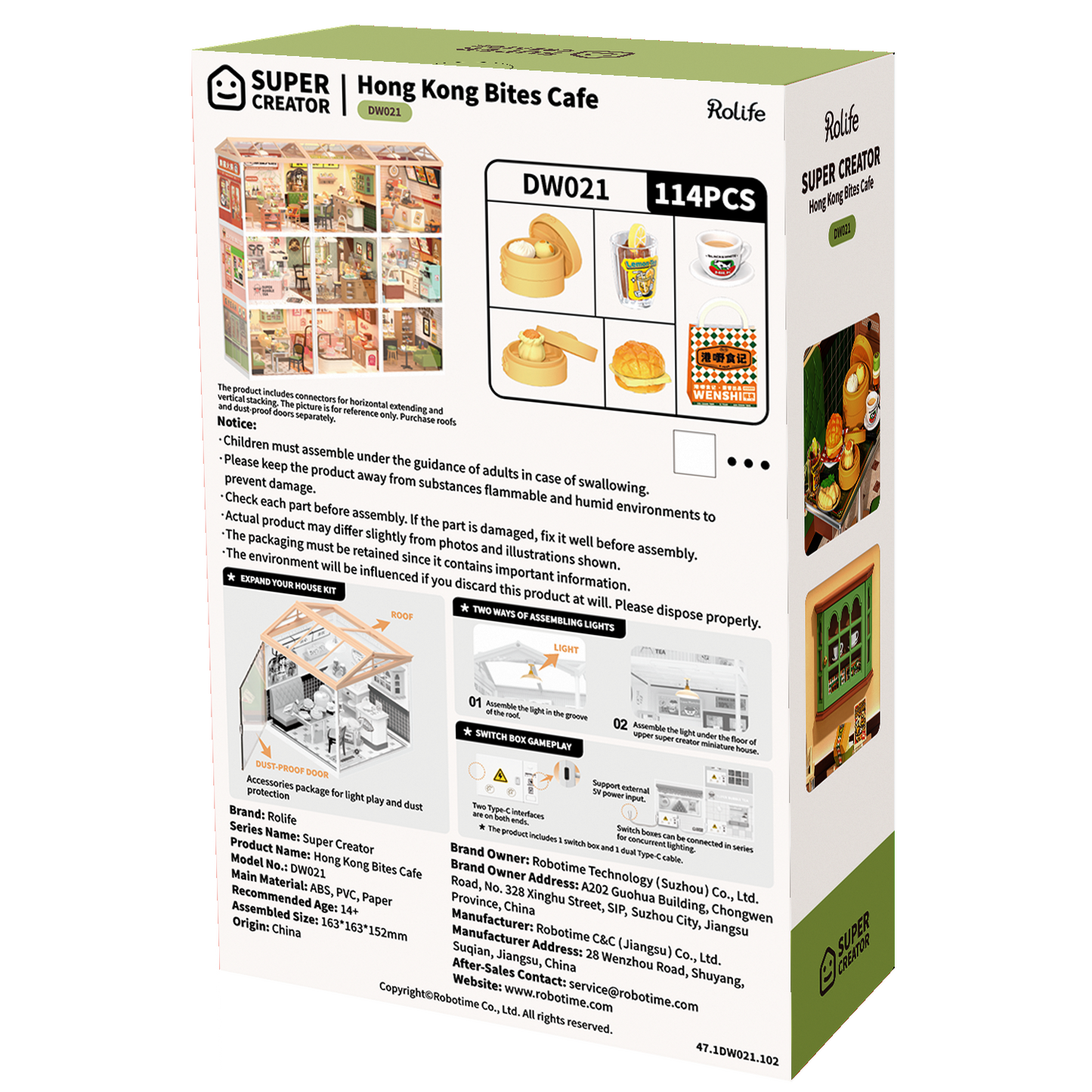 Rolife Super Creator Hong Kong Bites Cafe DIY Miniature House (DW021) | 1:24 Scale