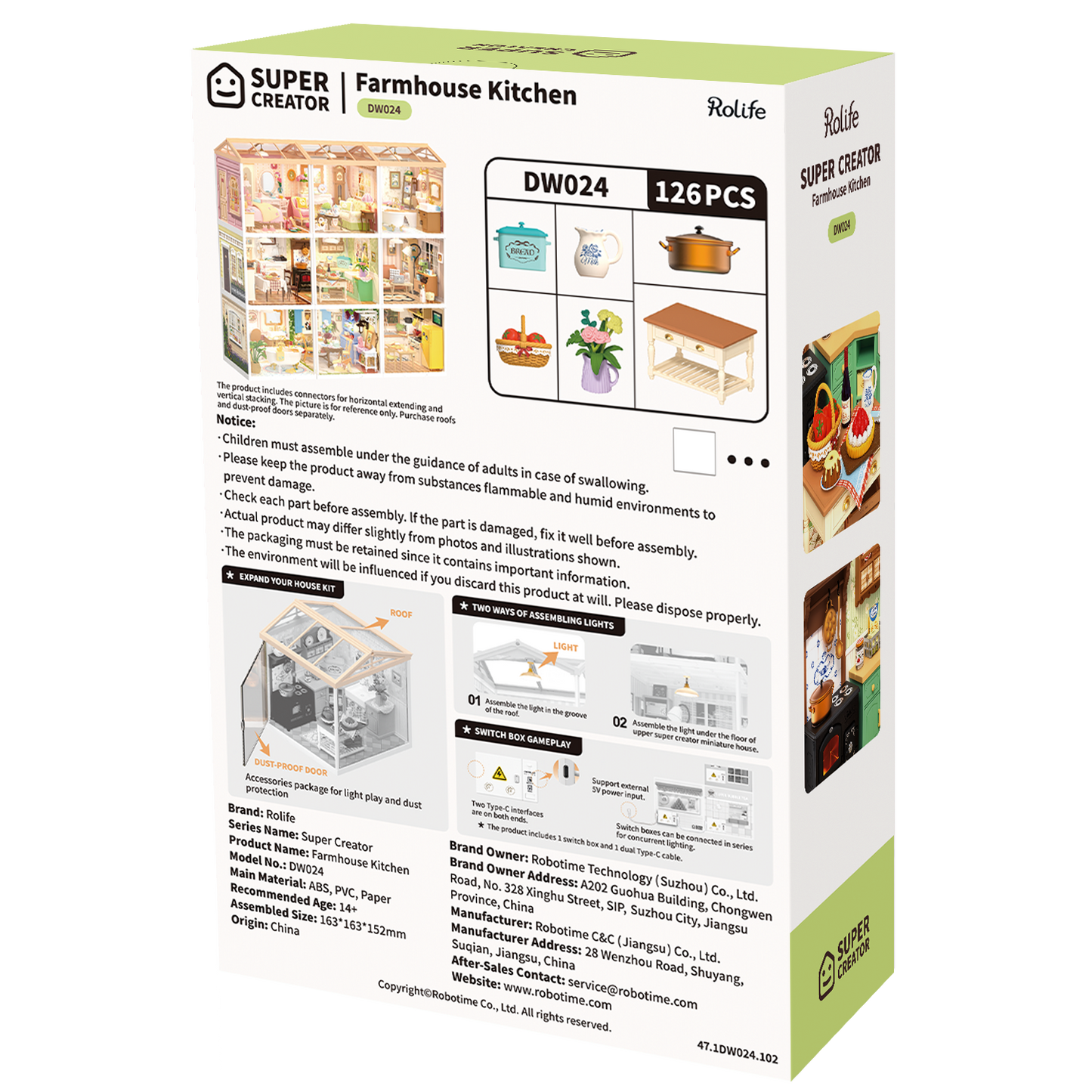 Rolife Super Creator Farmhouse Kitchen DIY Miniature House (DW024) | 1:24 Scale