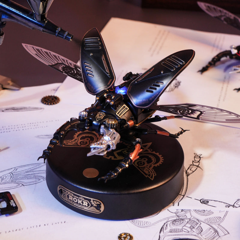 Robotime ROKR Storm Beetle DIY Mechanic Organism 3D puzzle Series speed up to 1200 rpm Funny Toys for kids MI03