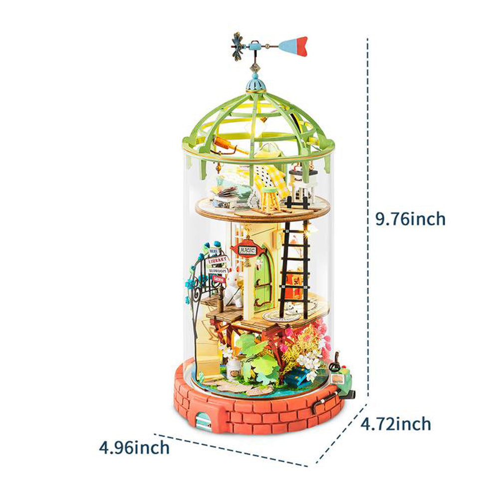 Robotime Rolife Domed Loft DIY Glass Miniature Dollhouse 3D House Model Kit Toy DS001