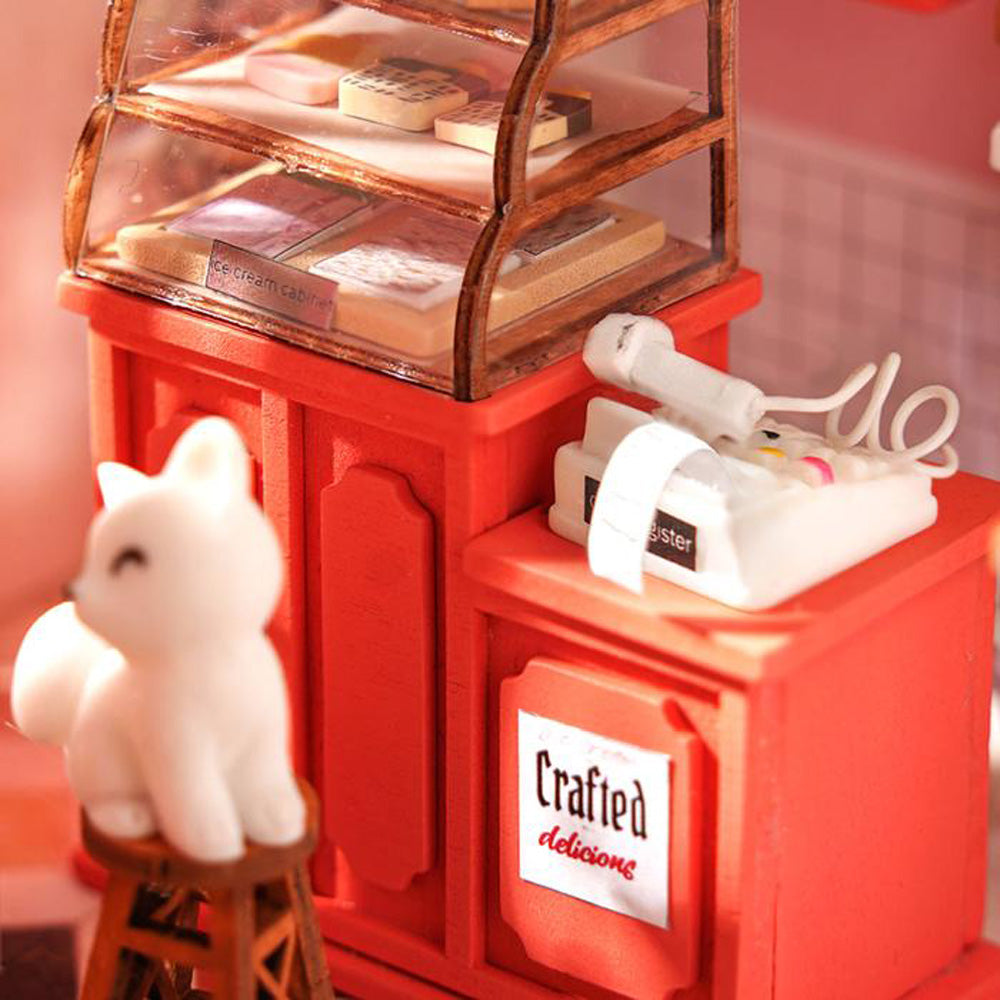 Robotime Rolife Honey Ice-cream Shop DIY Miniature Dollhouse 3D House Model Kit DG148