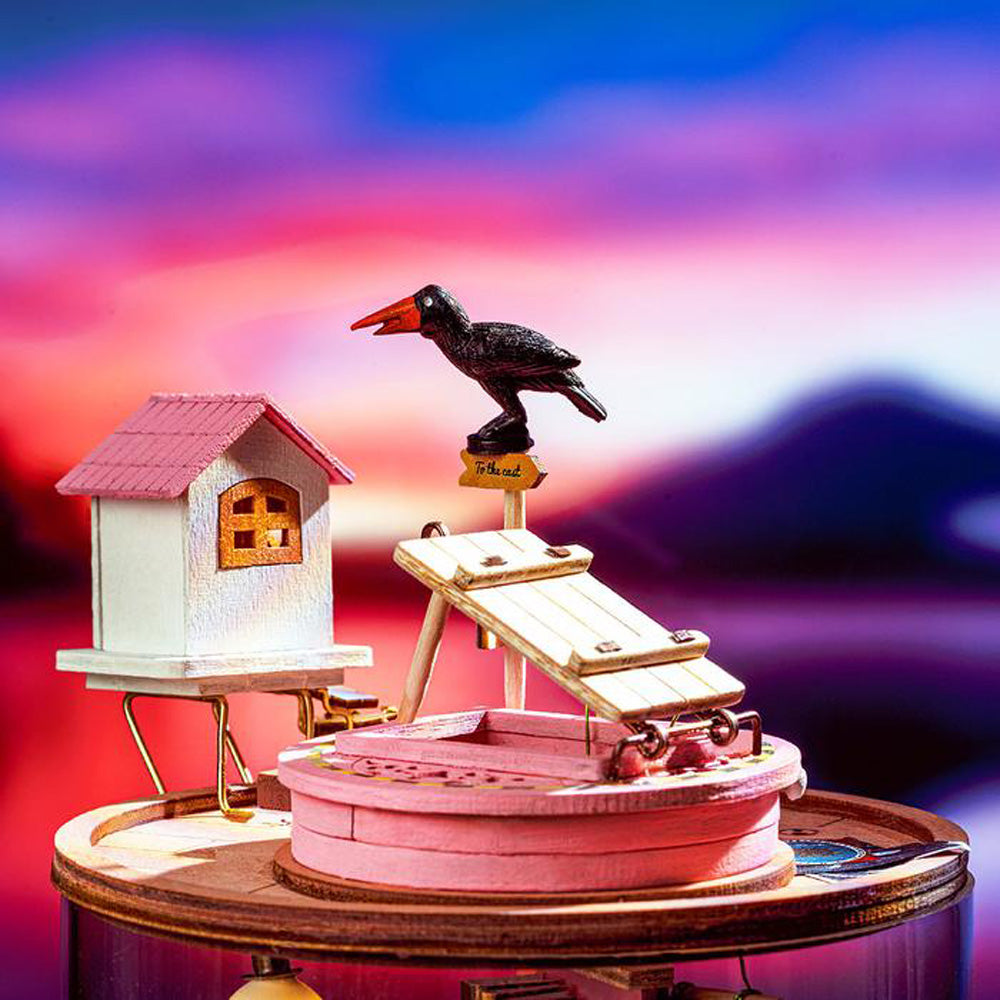 Robotime Rolife Secluded Neighbour DIY Glass Miniature Dollhouse 3D Model Kit Toy DS003