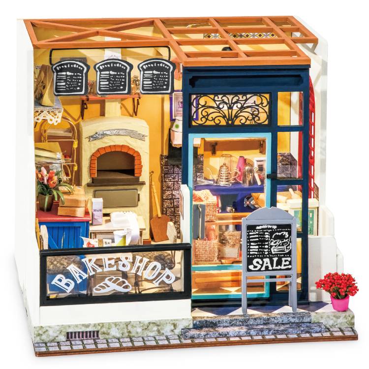 Robotime 1:24 DIY Miniature Mini Dollhouse Kit Home Deco Nancy's Bake Shop DG143