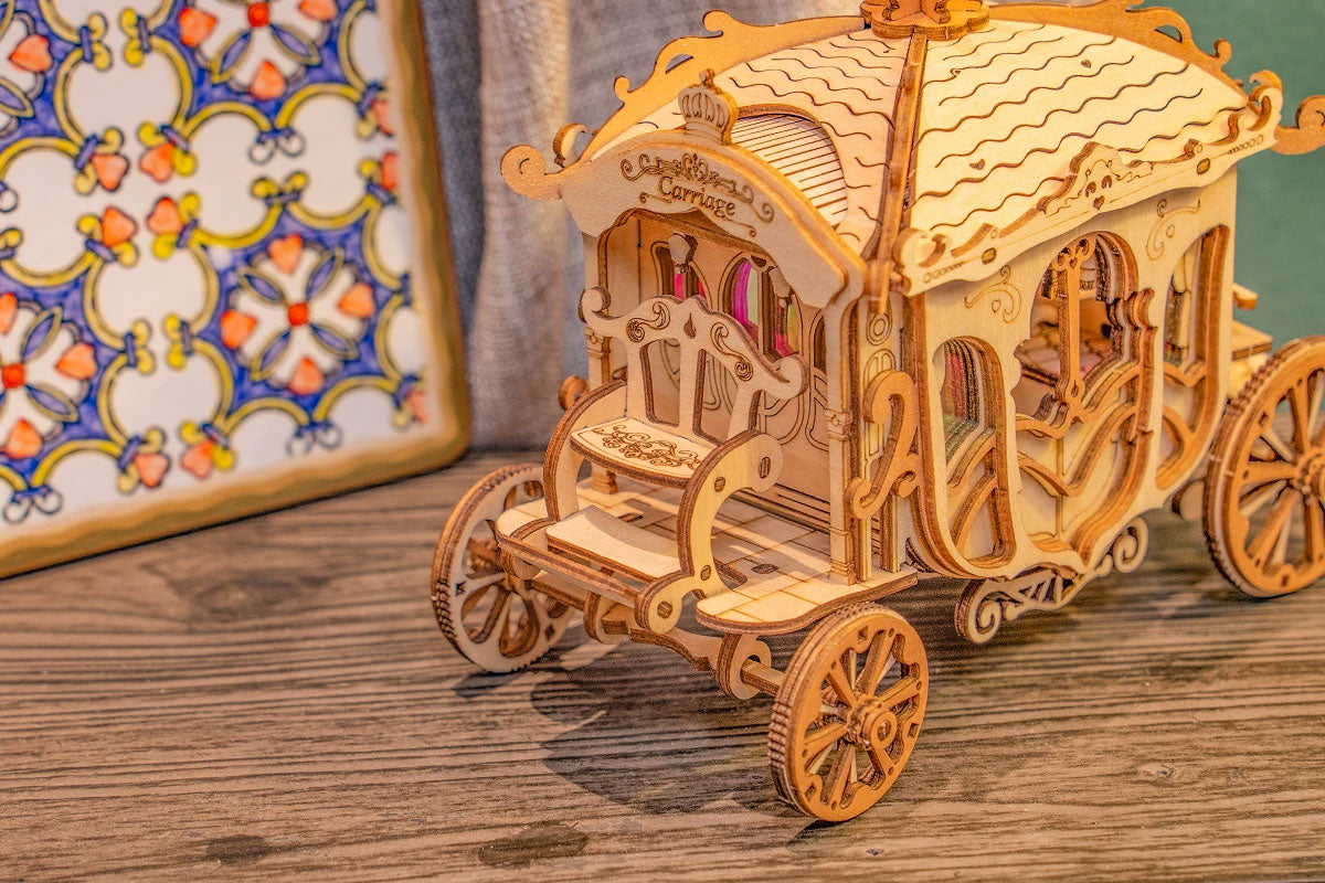 Robotime Classic Carriage Modern DIY 3D Wooden Puzzle Model Kit Toy TG506
