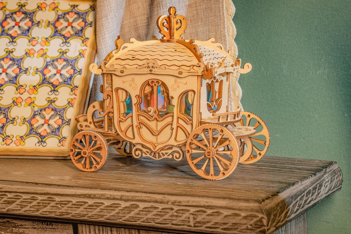 Robotime Classic Carriage Modern DIY 3D Wooden Puzzle Model Kit Toy TG506