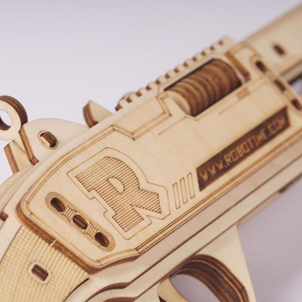 Robotime 3D DIY Wooden Puzzle Terminator M870 Justice Guard Gun Assembly Toy LQ501