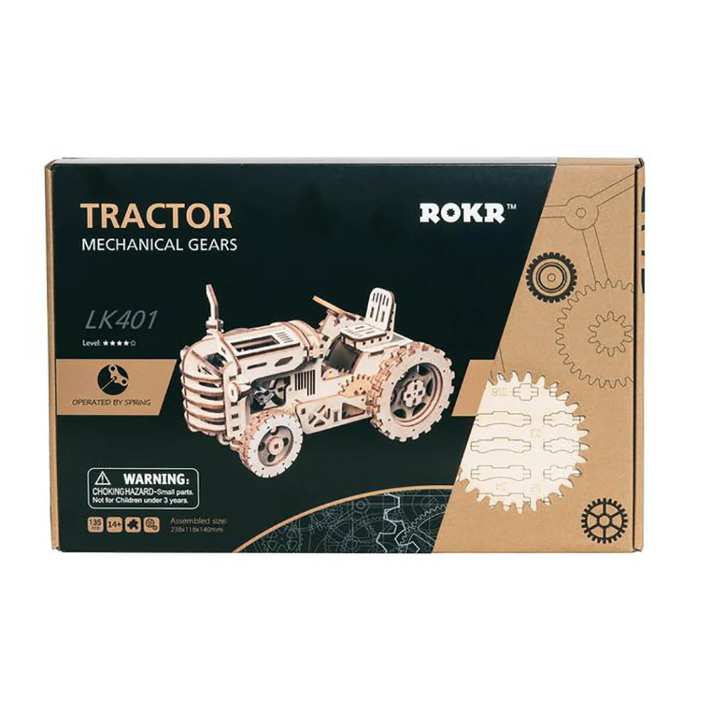 Robotime 3D Puzzle Mechanical Tractor Gears Car Model Kids Toy Gift LK401