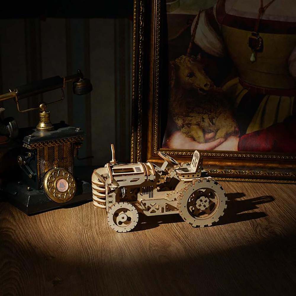 Robotime 3D Puzzle Mechanical Tractor Gears Car Model Kids Toy Gift LK401