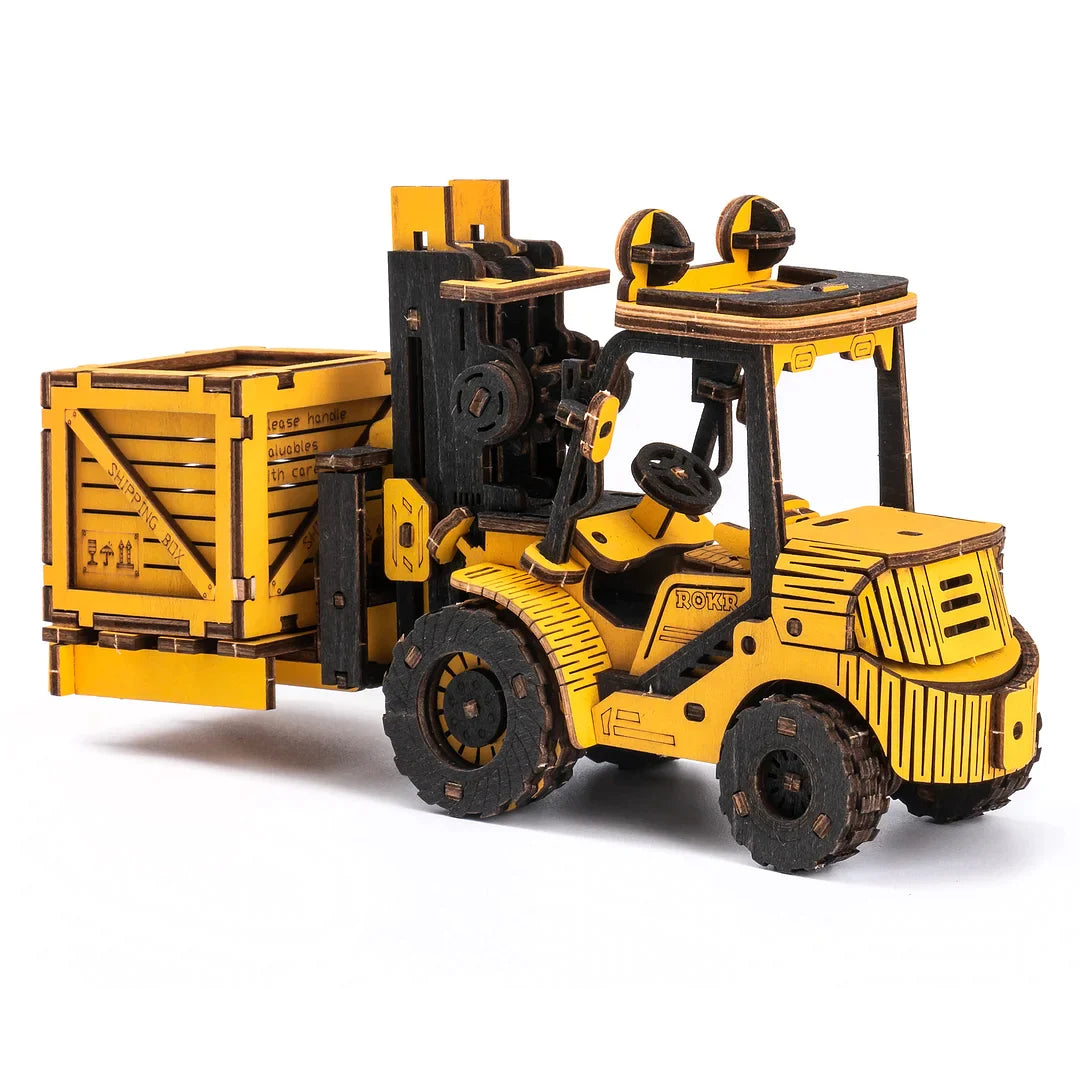 ROKR Forklift Engineering Vehicle 3D Wooden Puzzle TG413K Educational Toy for Kids Truck Toys for Gifts
