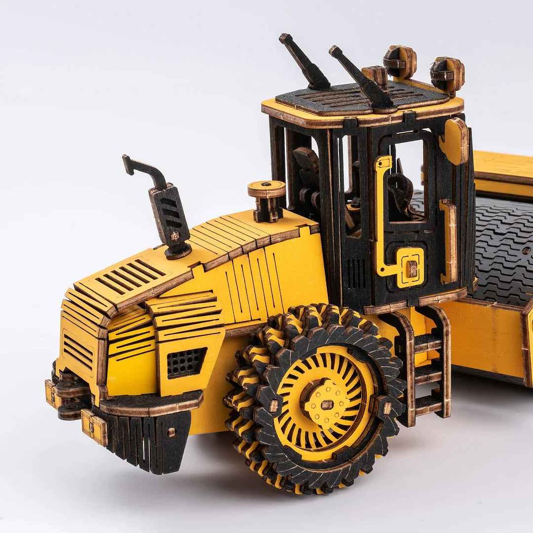 ROKR Road Roller Engineering Vehicle 3D Wooden Puzzle TG701K Educational Toy for Kids Truck Toys for Gifts